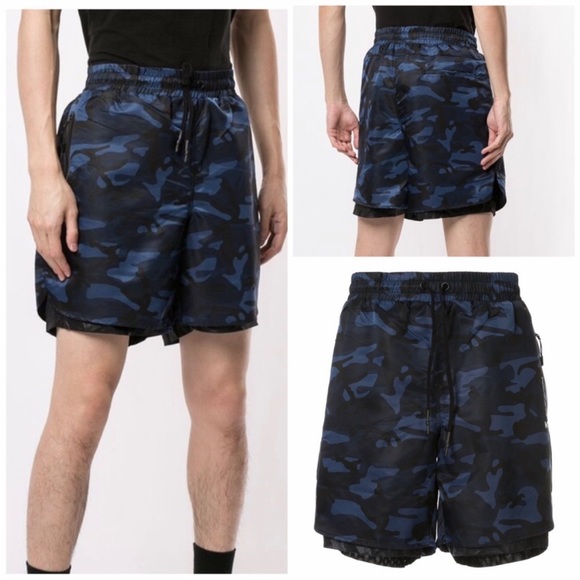 Koral Other - Koral Layered Camouflage-Print Track Shorts Size: S